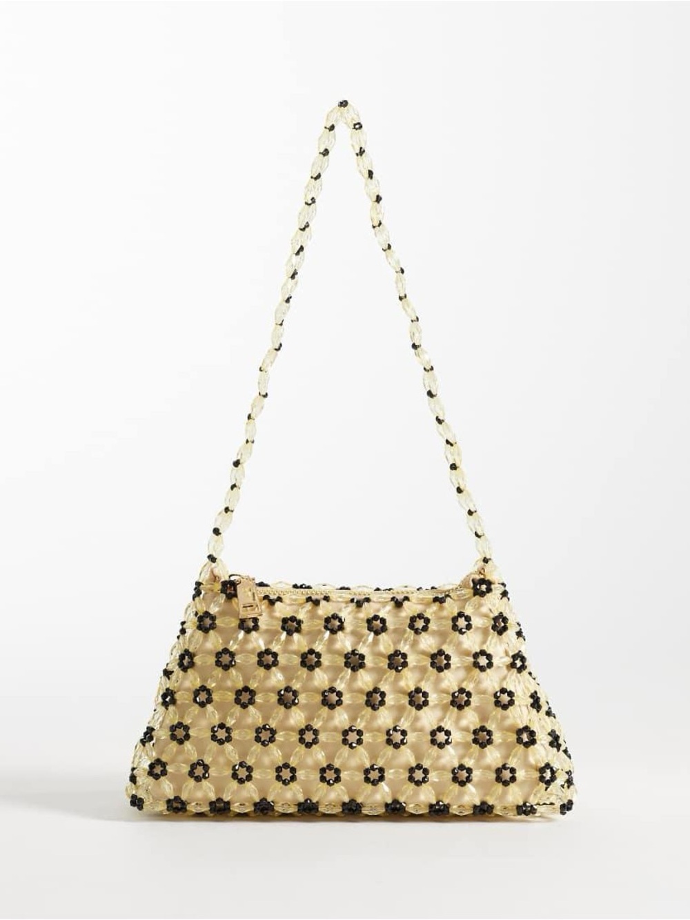 ASOS Floral Beaded Shoulder Bag Buttermilk Yellow